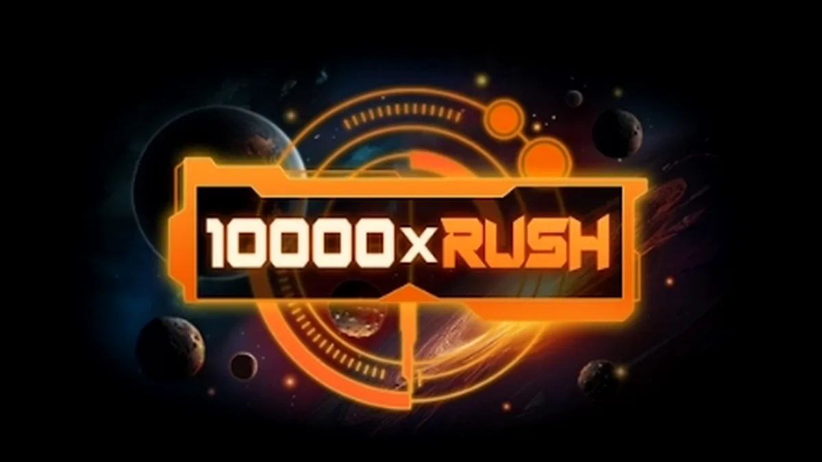 Tampilan layar permainan slot 10000 x Rush dari Platipus dengan fokus pada satu reel.