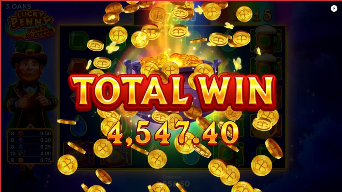 Tampilan visual slot Lucky Penny Power Scatter dengan tema hutan Irlandia